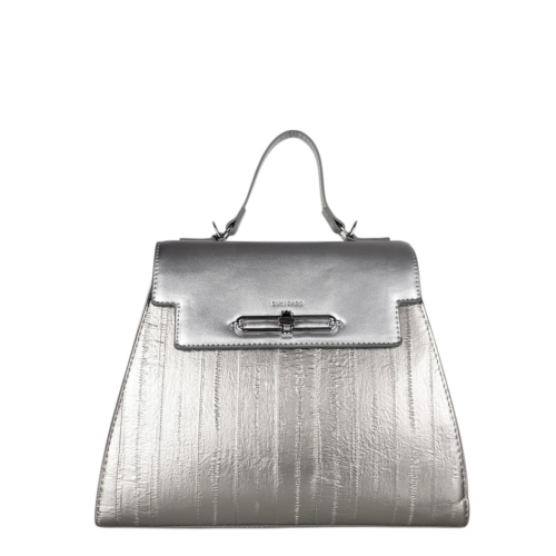 Сребриста дамска чанта с дълга дръжка- Duki&Daso 11628