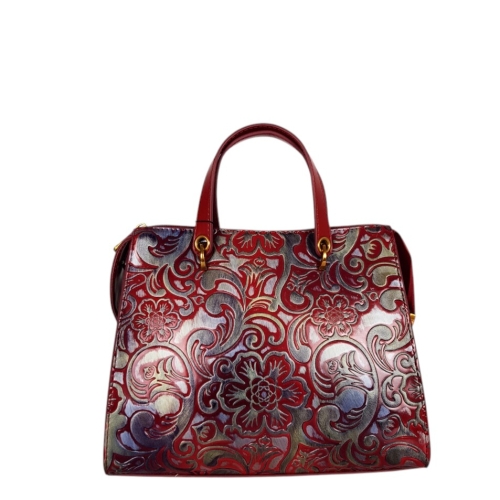 Червена дамска чанта с цветя- Duki&Daso 11638