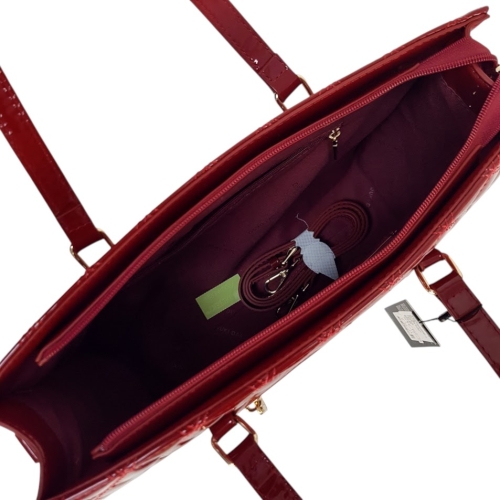 Дамска чанта от червен лак- Duki&Daso 11641