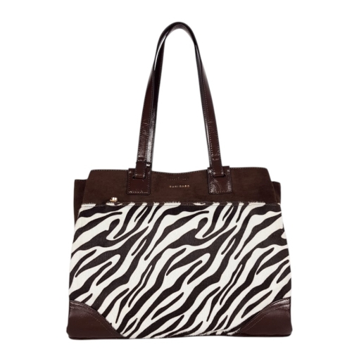 Кафява велурена чанта с дълги дръжки за рамо- Duki&Daso 11645