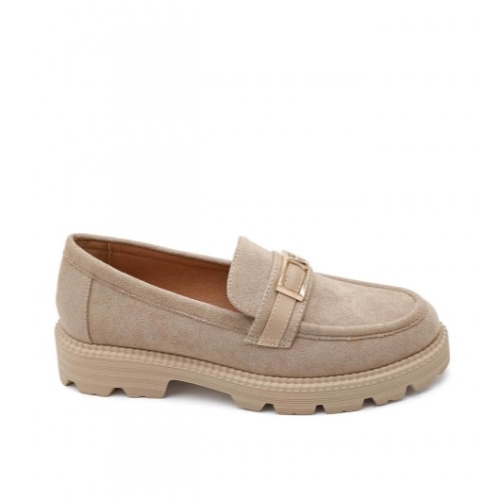 Велурени мокасини в бежов цвят- Rita Beige 11662