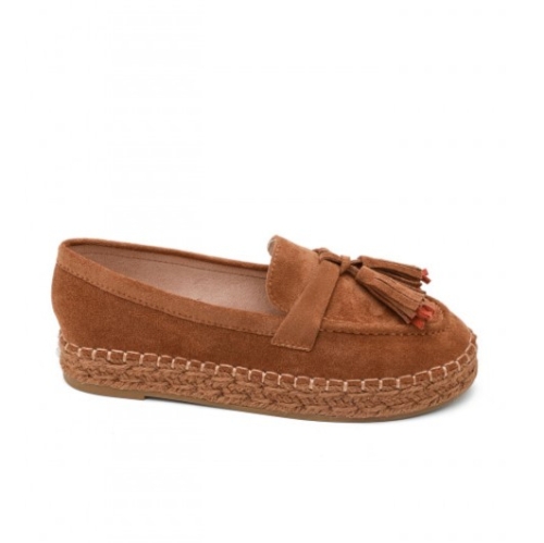 Велурени еспадрили цвят камел- Renie Camel 11690