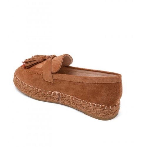 Велурени еспадрили цвят камел- Renie Camel 11690