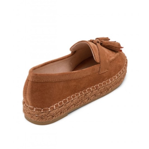 Велурени еспадрили цвят камел- Renie Camel 11690