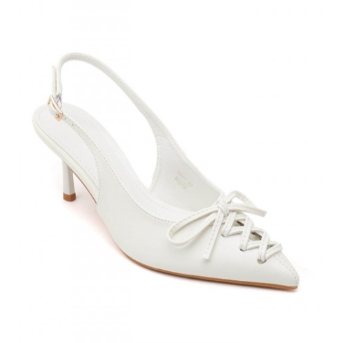 Бели елегантни обувки с отворена пета- Dara White 11694