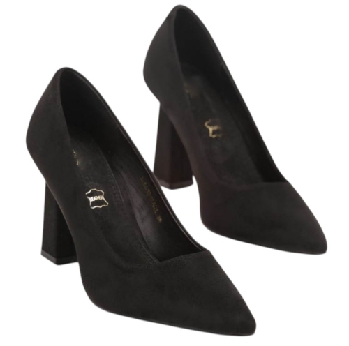 Черни елегантни обувки на висок ток- Klear Black 11710