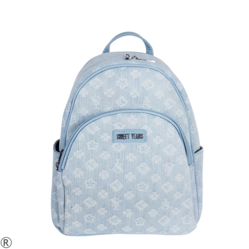 Дънкови дамски кецове с камъни- Rene Blue 11125