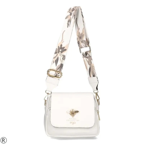 Бели кецове от естествена кожа на платформа- Kiara White 11112