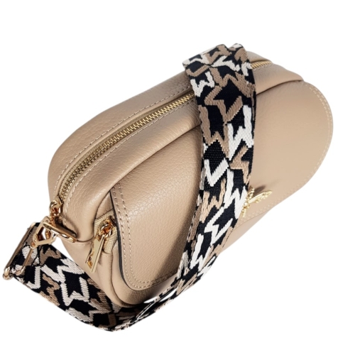 Бежова чанта от естествена кожа- Vera Beige 11739