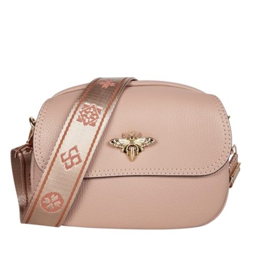 Чанта от естествена кожа с две отделения- Vera Pink 11743