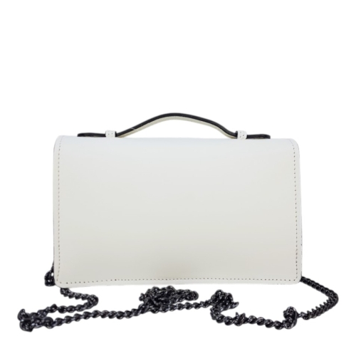 Стилна бяла чанта от естествена кожа- Frea White 11756