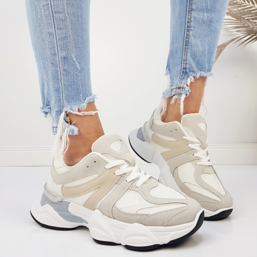 Дамски маратонки в сив и бял цвят- Klaudiq Gray 11761