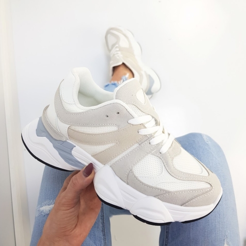 Дамски маратонки в сив и бял цвят- Klaudiq Gray 11761