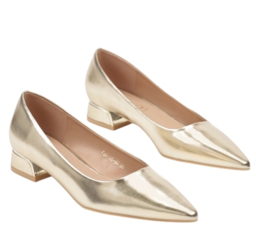 Златисти ежедневни обувки на удобен ток- Katlin Gold 11768