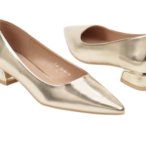 Златисти ежедневни обувки на удобен ток- Katlin Gold 11768