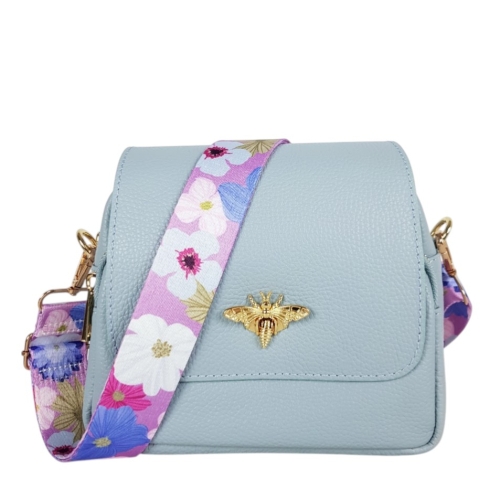 Синя чанта от естествена кожа - Selin Blue 11771