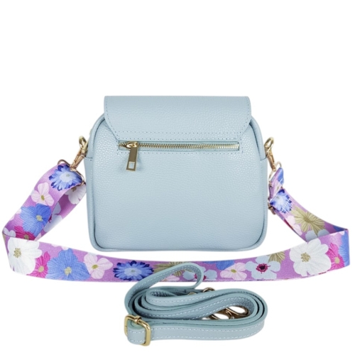 Синя чанта от естествена кожа - Selin Blue 11771