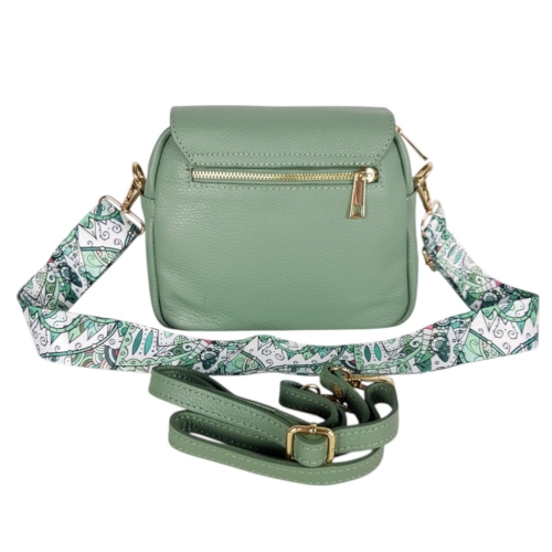 Зелена чанта от естествена кожа- Selin Green 11773