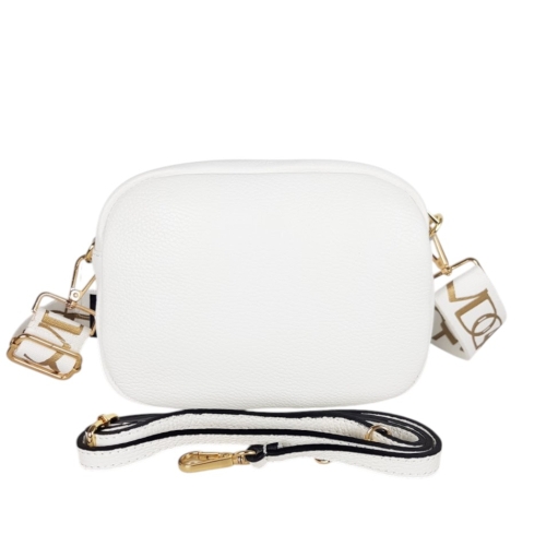 Бяла чанта от естествена кожа- Vera Pink 11774