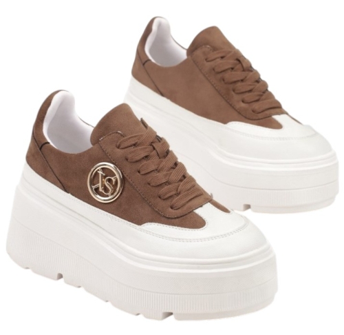 Кафяви кецове на платформа- Vaqna Brown 11778