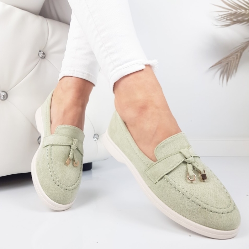 Равни зелени мокасини- Klara Green 11781