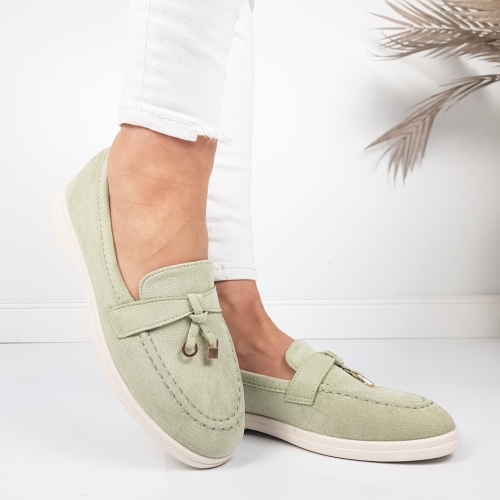 Равни зелени мокасини- Klara Green 11781