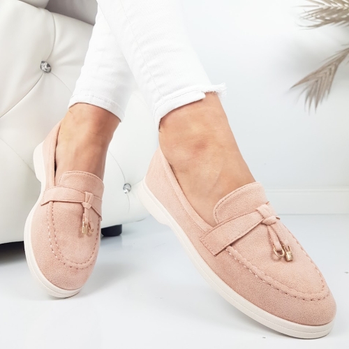 Розови дамски мокасини- Klara Pink 11782