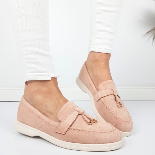 Розови дамски мокасини- Klara Pink 11782