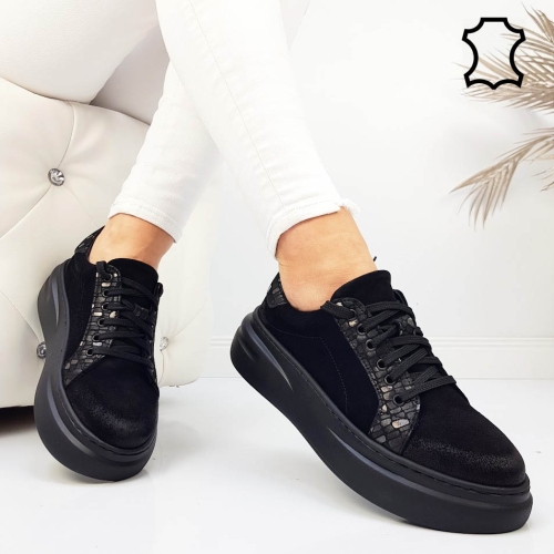 Равни кецове от естествен велур- Nora Bleck 11788