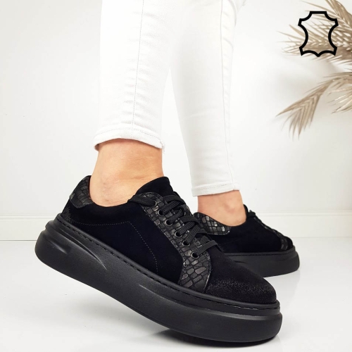 Равни кецове от естествен велур- Nora Bleck 11788