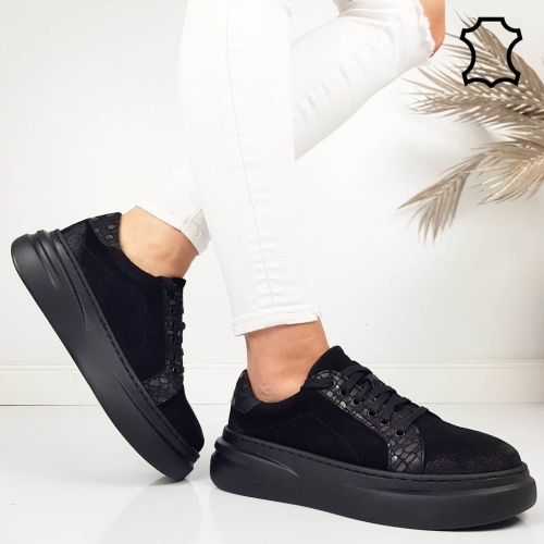 Равни кецове от естествен велур- Nora Bleck 11788