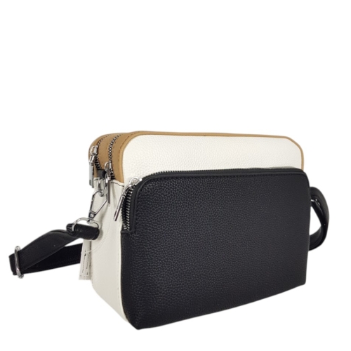 Чанта за през рамо с две отделения- Hana Black 11908