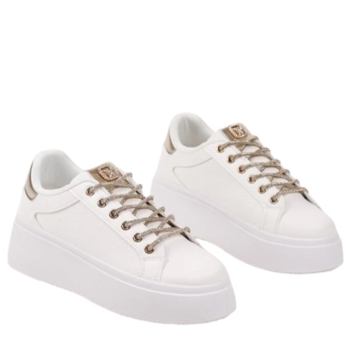 Бели кецове на платформа - Melisa White 11871