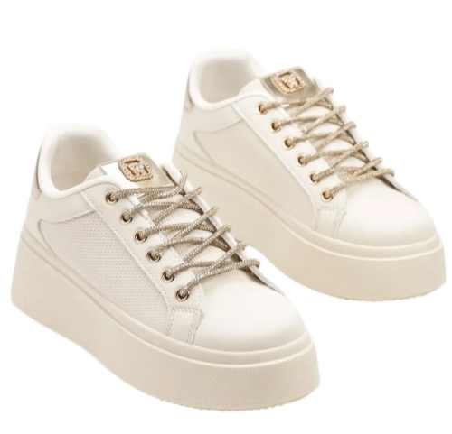 Бежови кецове на платформа - Melisa Beige 11872