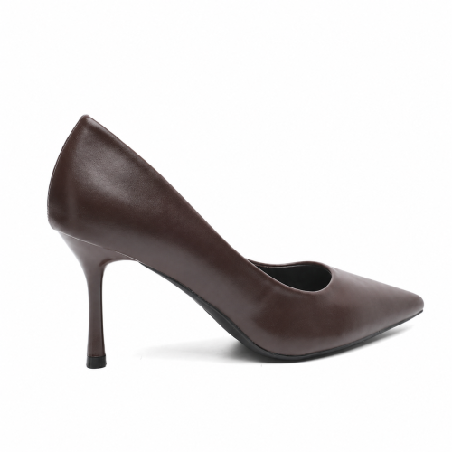 Тъмно кафяви обувки на висок ток- Dara Dark Brown 12194