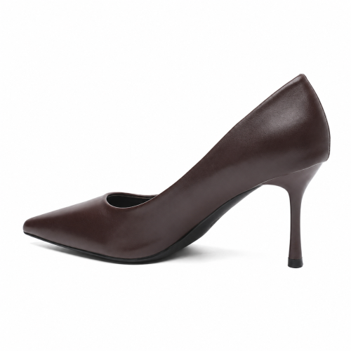 Тъмно кафяви обувки на висок ток- Dara Dark Brown 12194